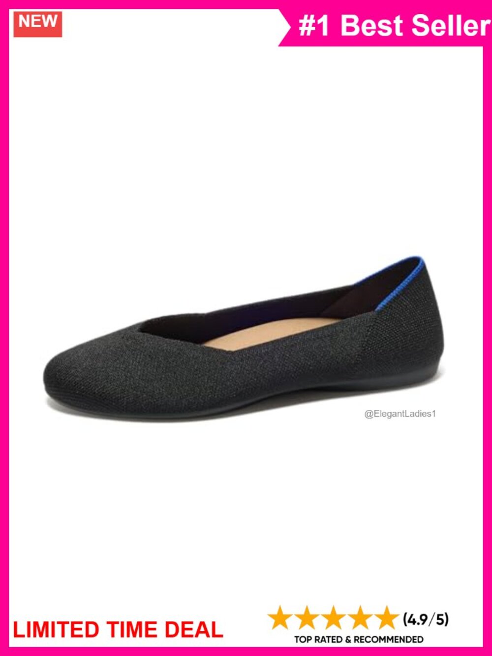 Rothy's The Daily Ballet Flats Round-Toe Knit Washable Slip-On Shoes